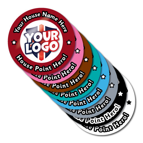 Personalised House Point Hero Custom Logo Stickers by School Badges UK