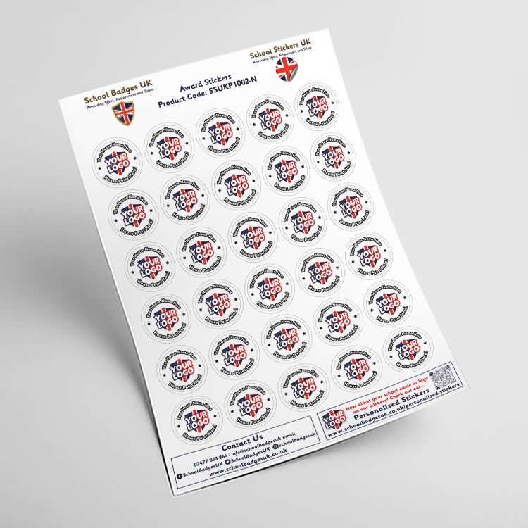 Personalised House Point Hero Custom Logo Stickers by School Badges UK