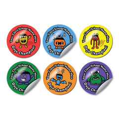 Personalised Dojo Champion Stickers by School Badges UK