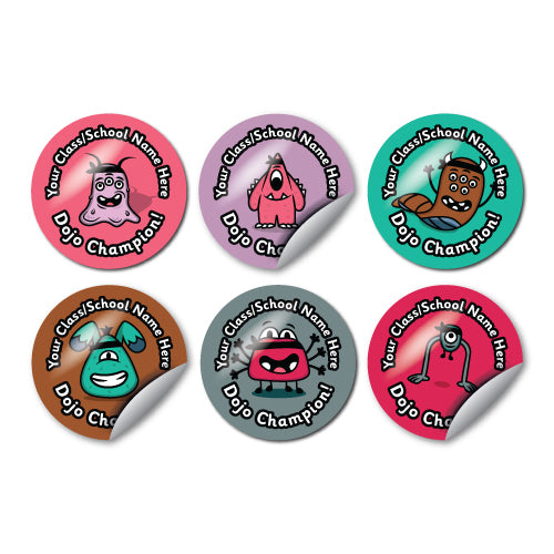 Personalised Dojo Champion Stickers by School Badges UK