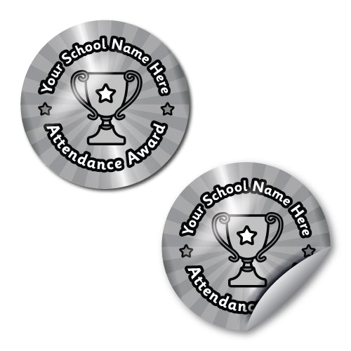 Personalised Attendance Award Stickers by School Badges UK