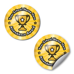 Personalised Attendance Award Stickers by School Badges UK