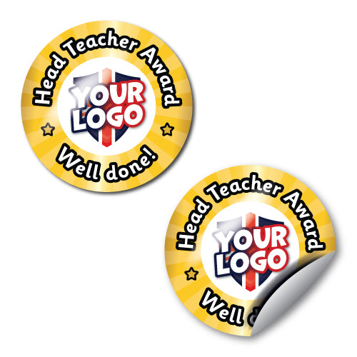 Personalised Head Teacher Award Stickers by School Badges UK