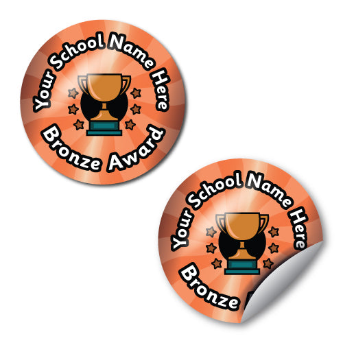 Personalised Bronze Award Stickers by School Badges UK
