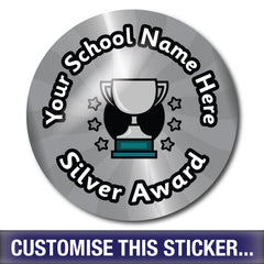 Personalised Silver Award Stickers by School Badges UK