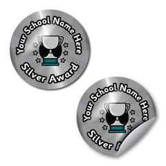 Personalised Silver Award Stickers by School Badges UK