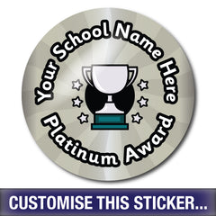 Personalised Platinum Award Stickers by School Badges UK