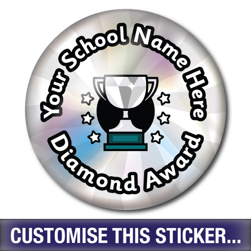 Personalised Diamond Award Stickers by School Badges UK