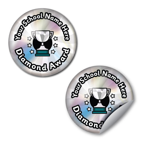 Personalised Diamond Award Stickers by School Badges UK