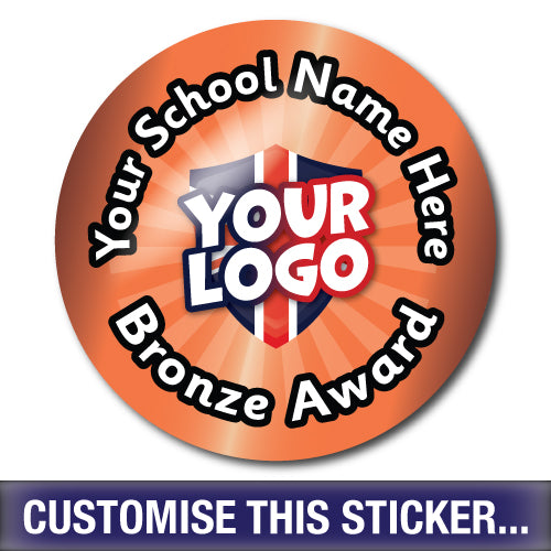 Personalised Bronze Award Custom Logo Stickers by School Badges UK