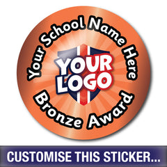 Personalised Bronze Award Custom Logo Stickers by School Badges UK