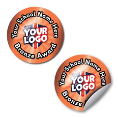Personalised Bronze Award Custom Logo Stickers by School Badges UK