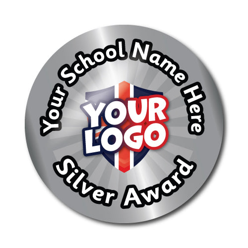 Personalised Silver Award Custom Logo Stickers