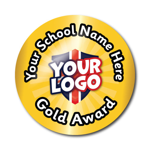 Personalised Gold Award Custom Logo Stickers