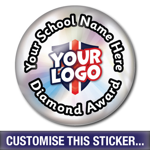 Personalised Diamond Award Custom Logo Stickers by School Badges UK