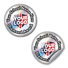 Personalised Diamond Award Custom Logo Stickers by School Badges UK