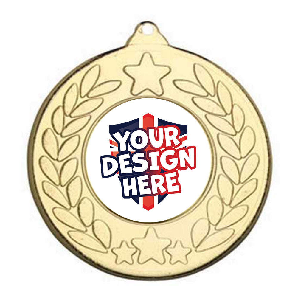 Custom Star & Wreath Gold Medal
