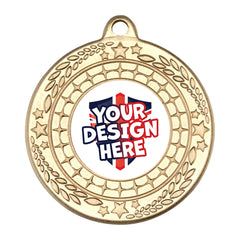Custom Stars And Leaf Gold Medal