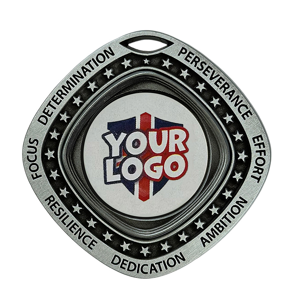 Custom Logo Medal Silver - School Badges UK