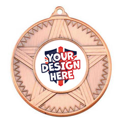 Custom Striped Star Bronze Medal