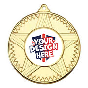 Custom Striped Star Gold Medal