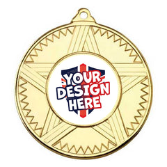 Custom Striped Star Gold Medal