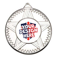 Custom Striped Star Silver Medal