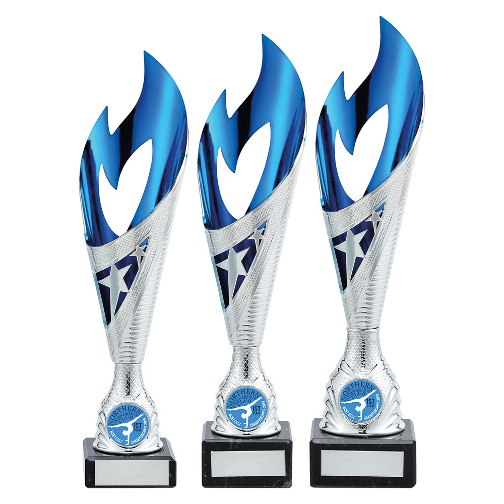 Inferno Star Blue & Silver Trophy