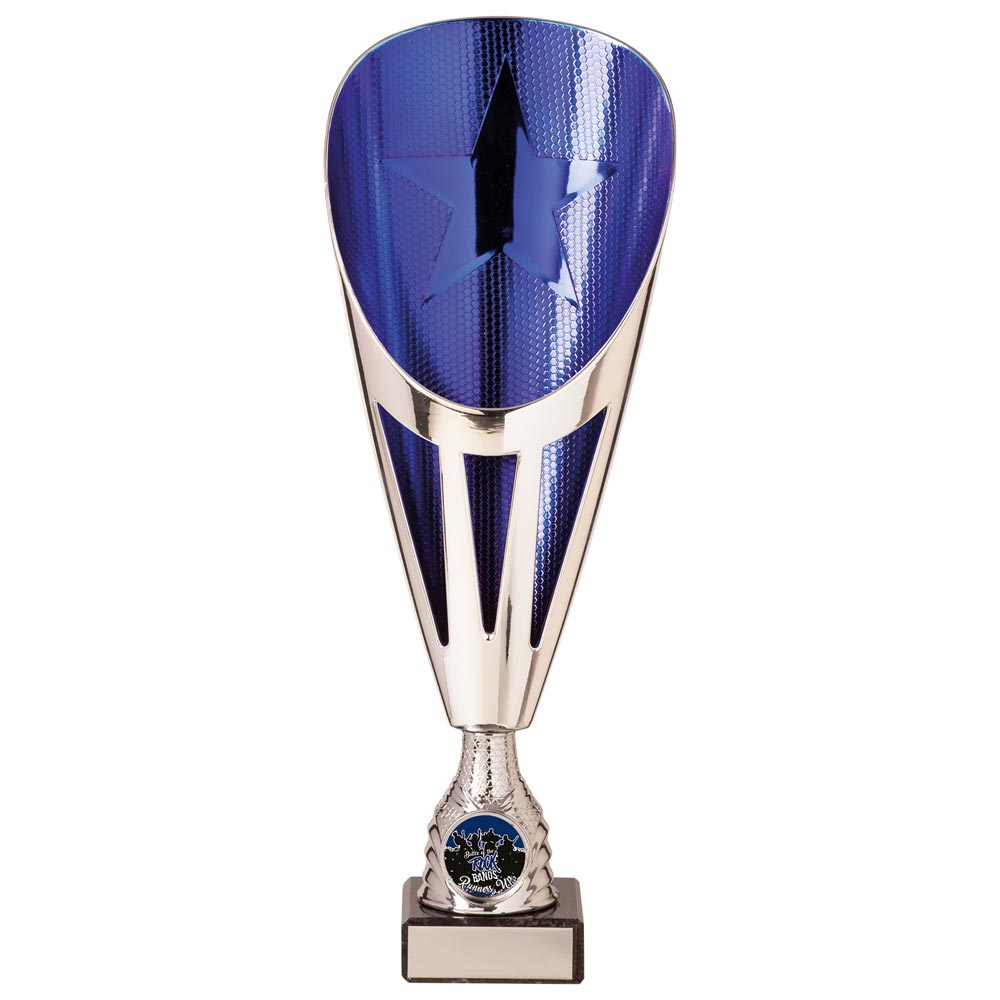 Rising Stars Deluxe Blue & Silver Trophy – 295mm