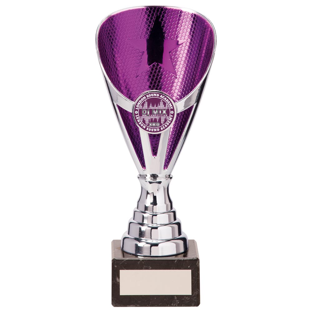 Rising Stars Premium Purple & Silver Trophy – 185mm