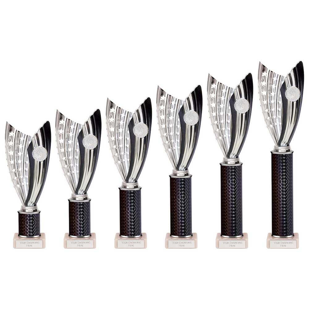 Glamstar Black & Silver Tube Trophy