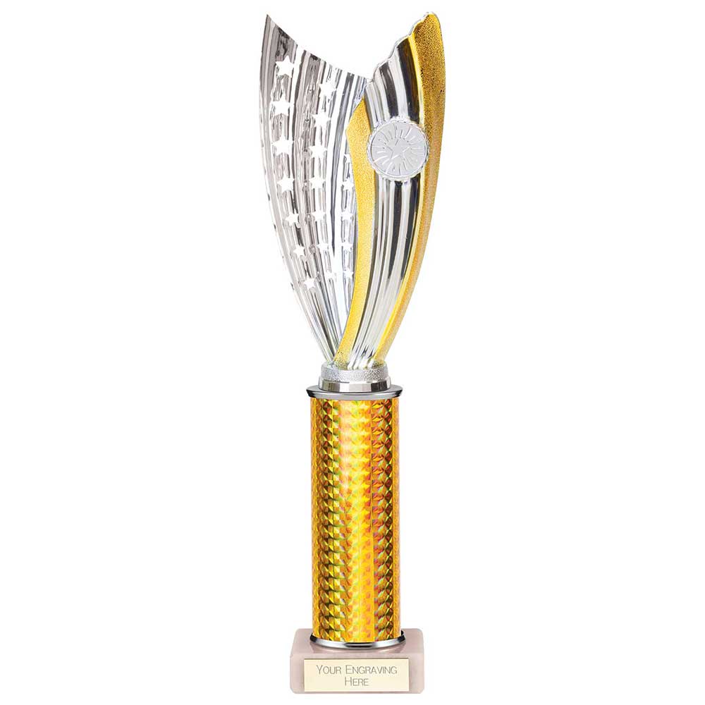 Glamstar Gold & Silver Tube Trophy – 340mm