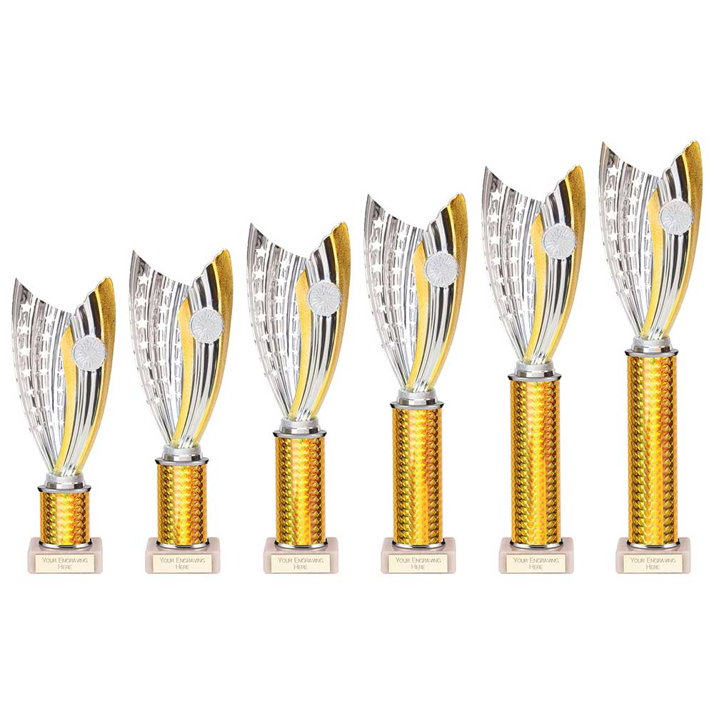 Glamstar Gold & Silver Tube Trophy