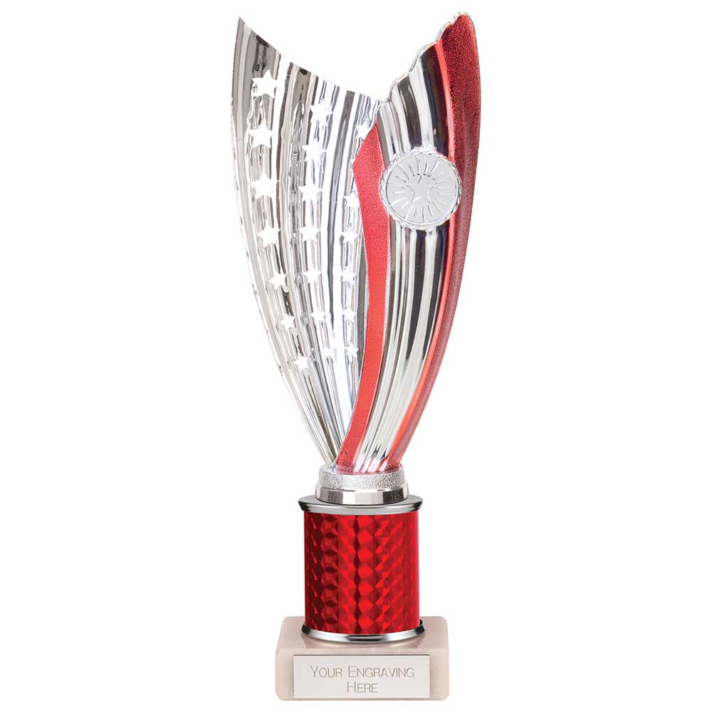 Glamstar Red & Silver Tube Trophy – 240mm