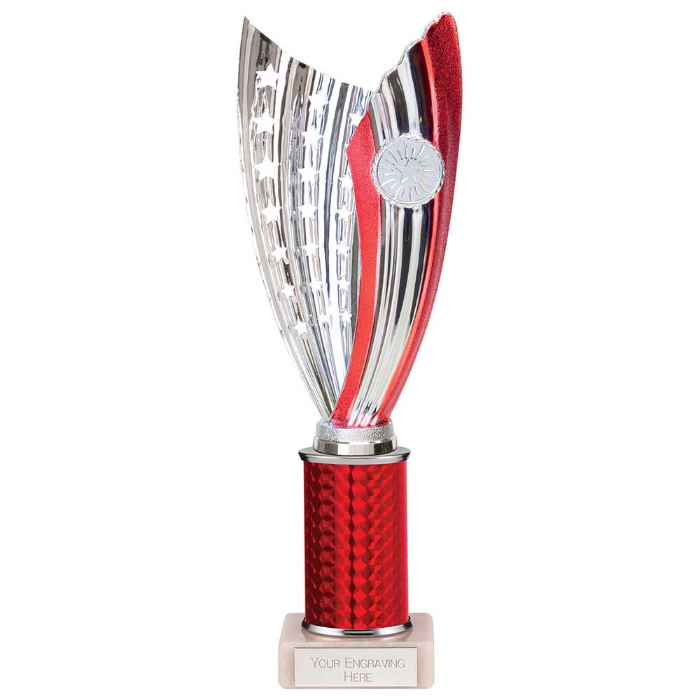 Glamstar Red & Silver Tube Trophy – 290mm