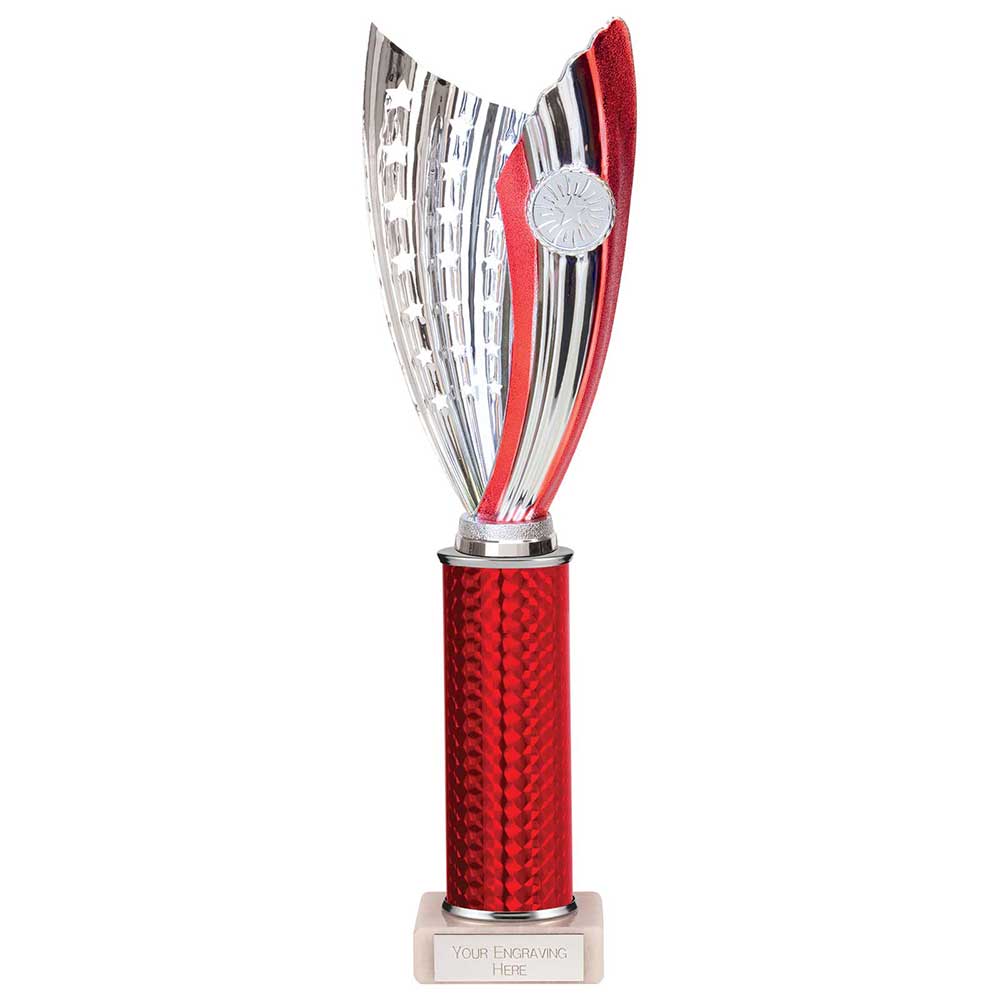 Glamstar Red & Silver Tube Trophy – 340mm