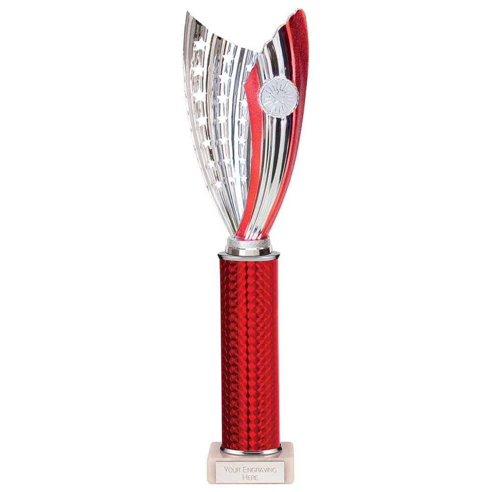 Glamstar Red & Silver Tube Trophy – 365mm