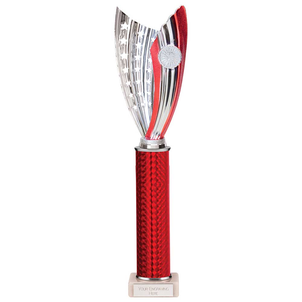 Glamstar Red & Silver Tube Trophy – 390mm