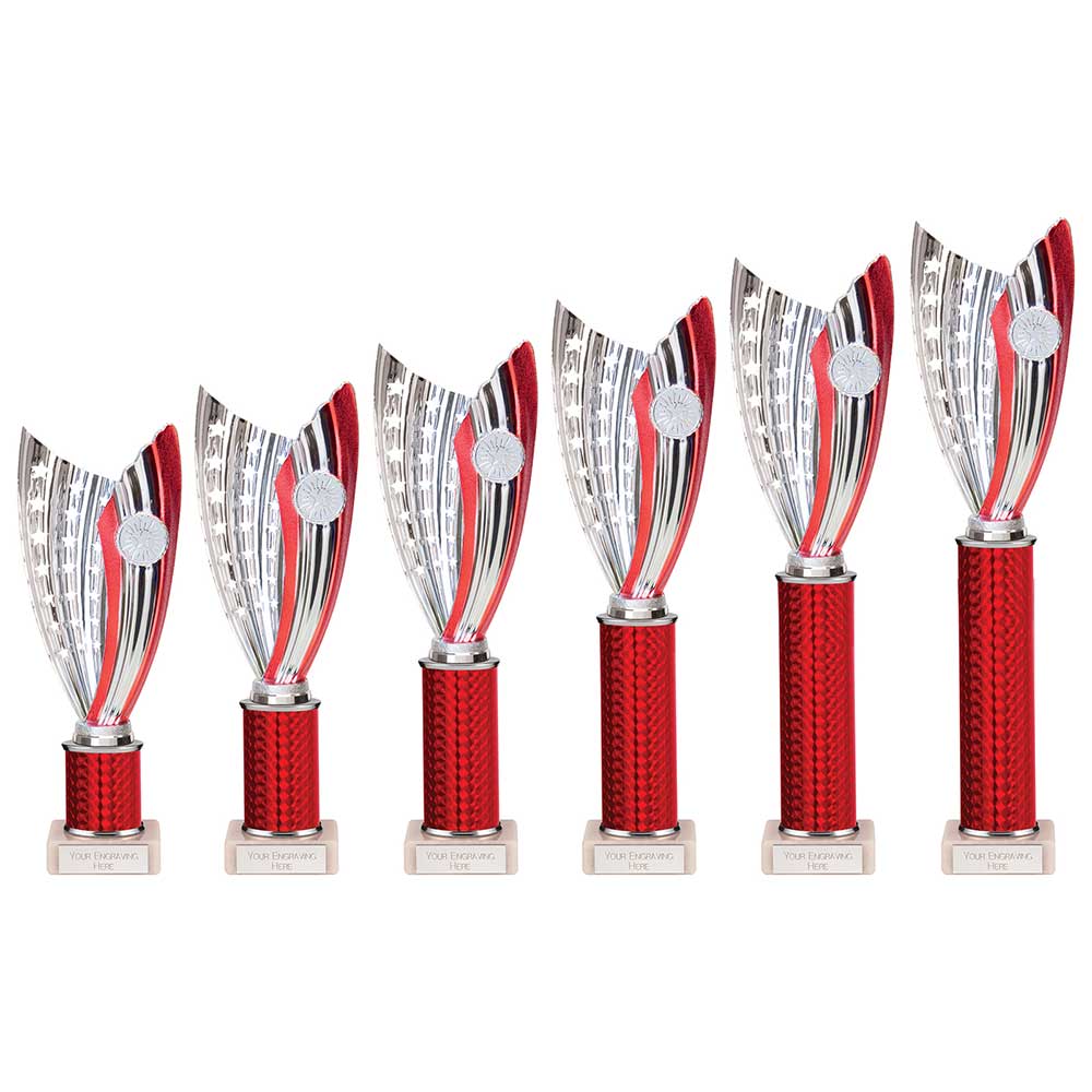 Glamstar Red & Silver Tube Trophy