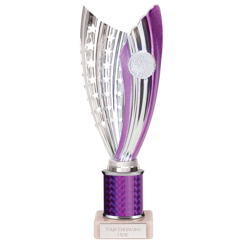 Glamstar Purple & Silver Tube Trophy – 265mm