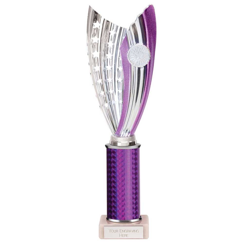 Glamstar Purple & Silver Tube Trophy – 315mm
