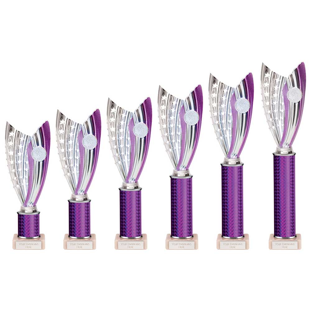 Glamstar Purple & Silver Tube Trophy