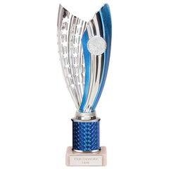Glamstar Blue & Silver Tube Trophy
