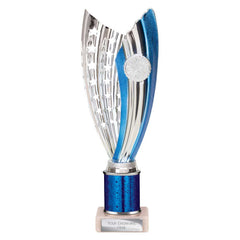 Glamstar Blue & Silver Tube Trophy