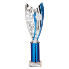 Glamstar Blue & Silver Tube Trophy