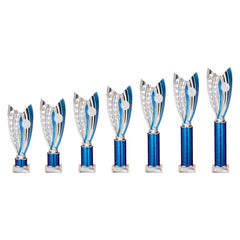 Glamstar Blue & Silver Tube Trophy