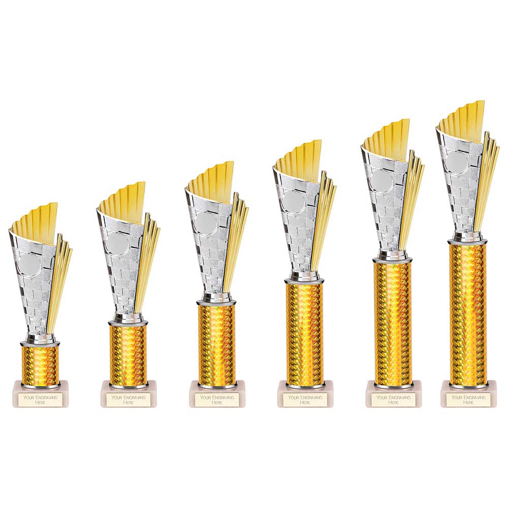 Flash Gold & Silver Tube Trophy