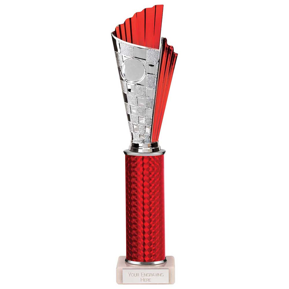 Flash Red & Silver Tube Trophy