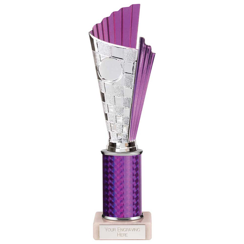 Flash Purple & Silver Tube Trophy