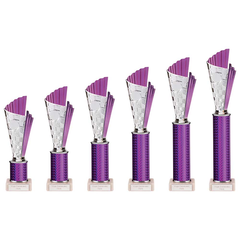 Flash Purple & Silver Tube Trophy